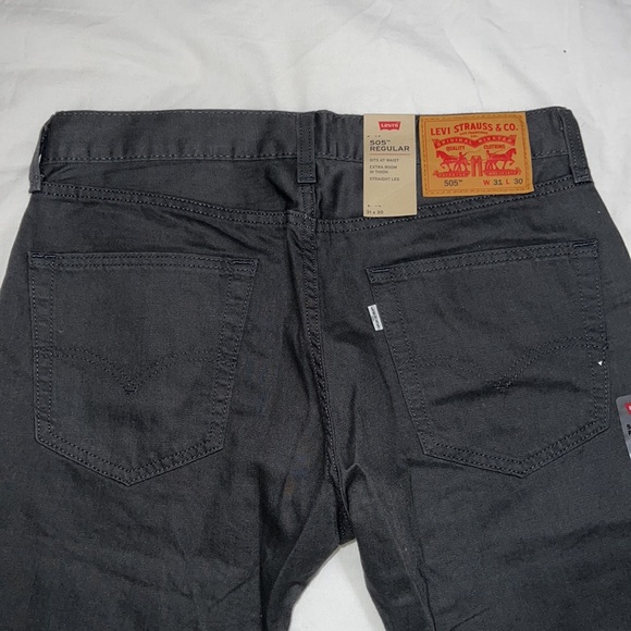 NWT Levi’s “505 Regular” Black Jeans - Picture 3 of 8